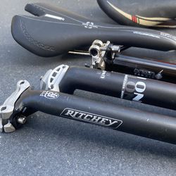 Road/MTB stems, Seat posts, saddles