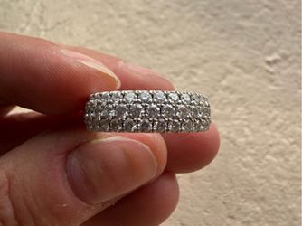 Lab-Grown Diamond Three-Row Anniversary Ring 1 ct tw 10K White Gold size 7