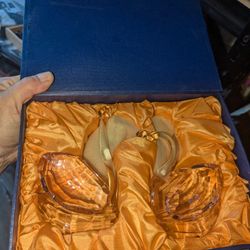 HAND BLOWN GLASS GEESE 