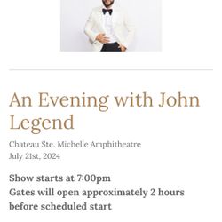✅ (2x) John Legend Concert Tickets | 5th Row!