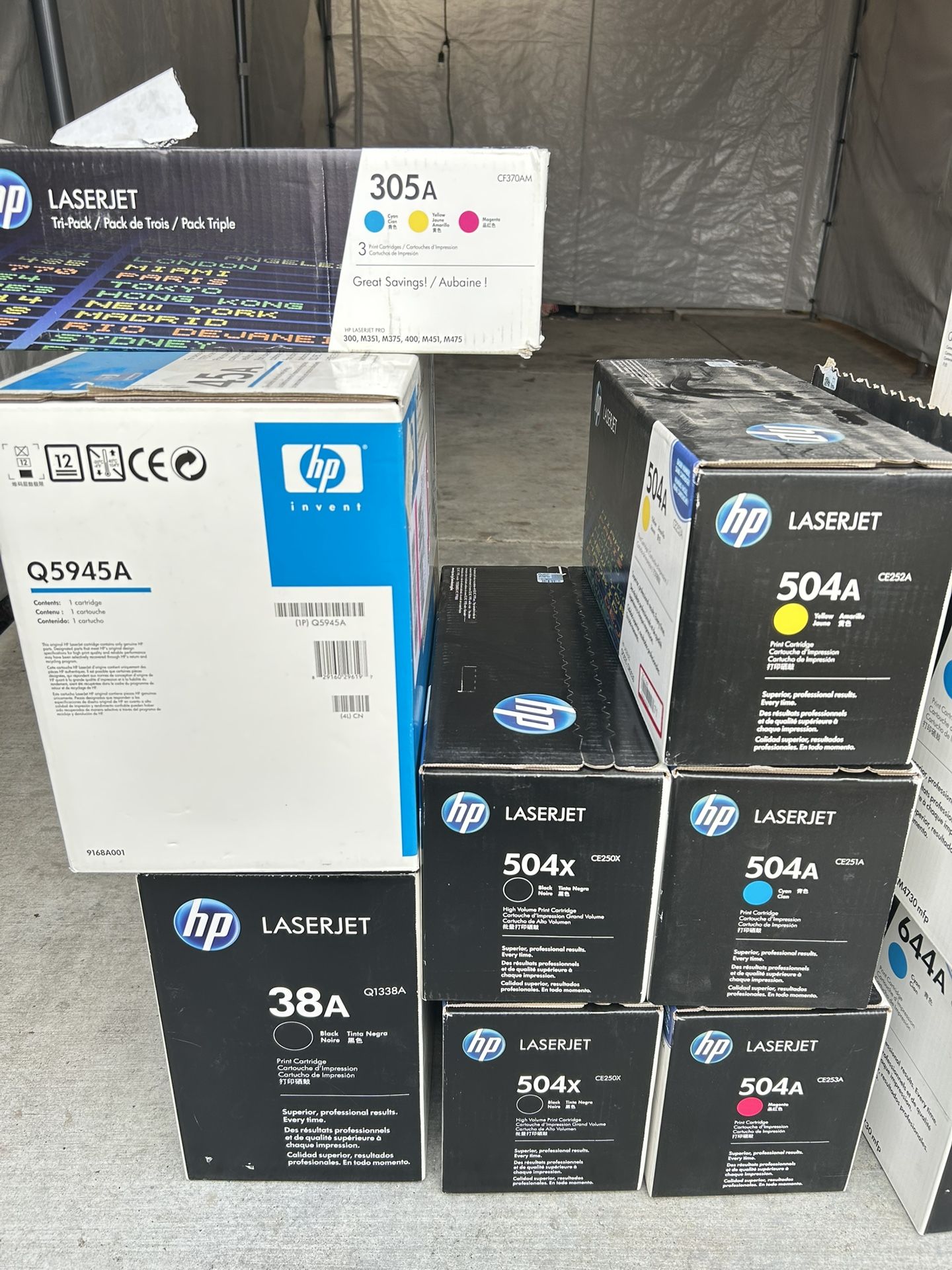 HP Laserjet Toner, 305A, Q5945A, 38A, 504A, 644A, 128A, Q2613X, Q6461A, 36A, 35A, 80x, 83X & 940