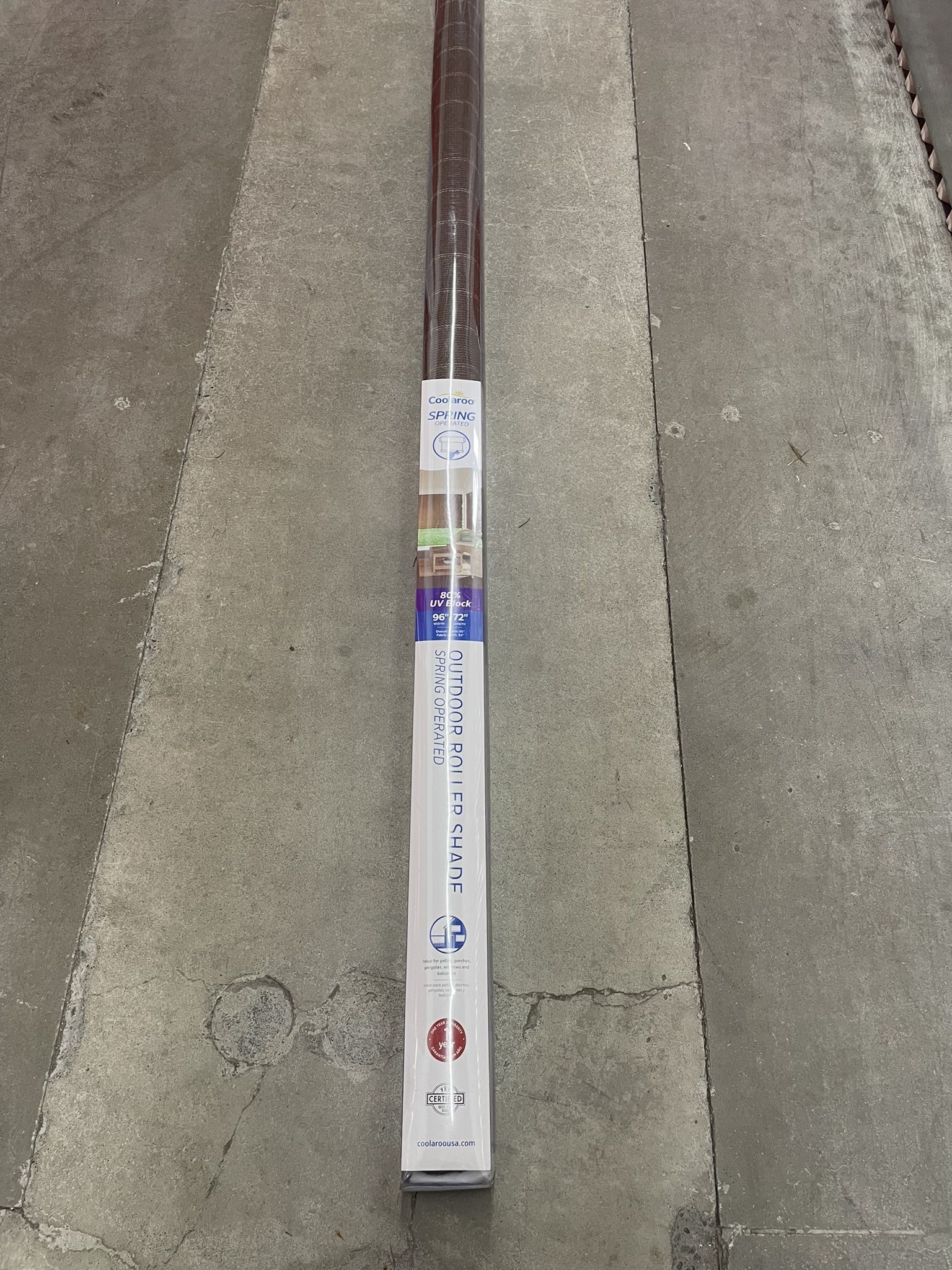 Coolaroo outdoor roller shade spring operated 96 x 72