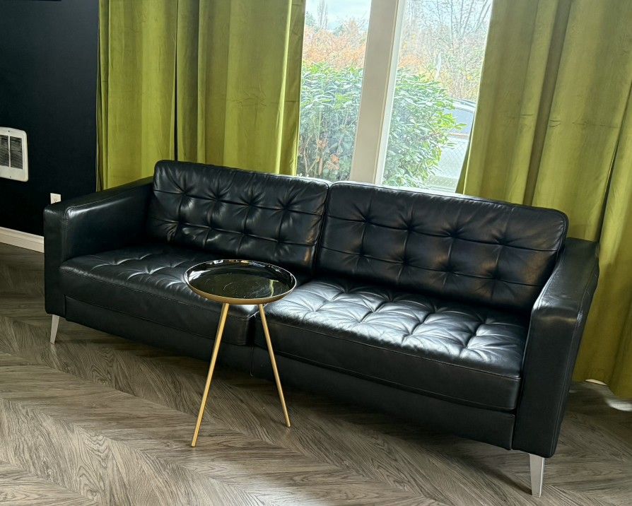 Black Leather Couch And Chair
