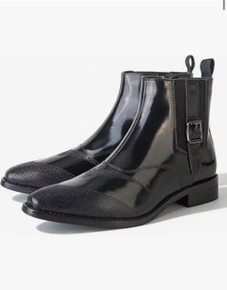 Men's Black Chelsea Ankle Boots — Size 10