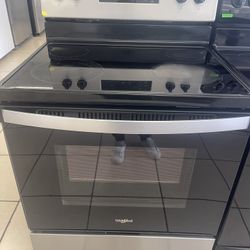 WHIRLPOOL GLASS TOP STOVE STAINLESS STEEL 