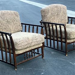 A Pair Of  Vintage Bentwood Spindle Club Chairs
