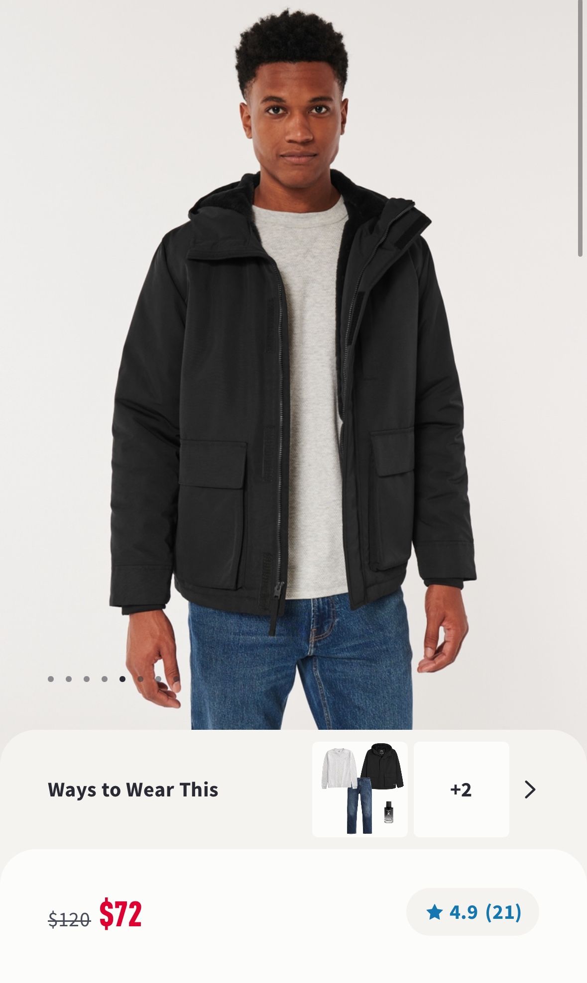 Men NEW Hollister FAUX FUR LINED ALL WEATHER JACKET