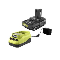 New RYOBI ONE+ 18V Lithium-Ion 2.0 Ah Compact Battery and Charger Starter Kit $50 Firm