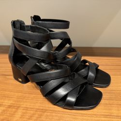 Michael Kors black Dixon Leather Sandals Size 8