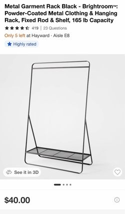 Metal Black Hanging Rack