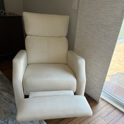 Barcalounger Recliner Chair – White Faux Leather