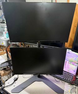 Vertical dual monitor setup - 2 x matching 23” LED HD 1920x1080p monitors - HDMI - Like New