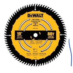 DEWALT Table Saw Blade, 10 inch, 80 Tooth, Fine Finish,