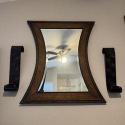 Mirror With Sconces 