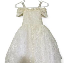 Girls White Lace Flower Girl Dress