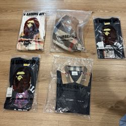 selling 1:1 bape and burberry tee