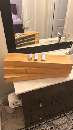 Three 24" Floating Wood Shelf by Threshold Wall Mounted