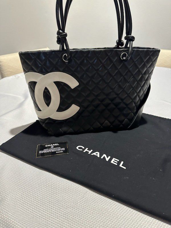 Chanel Cambon Line Shoulder Bag Cambon GM Tote Bag Black Color Rare