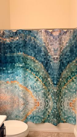 Mosaic Tile Mermaid Tail Shower Curtain