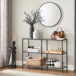 Vasagle Black Metal Frame With Glass Modern Console Table