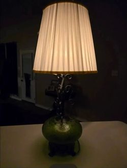 Beautiful green glass table lamp