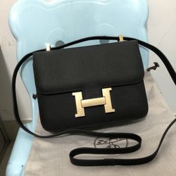 Hermes Constance Noir Black Gold Hardware Epsom Leather