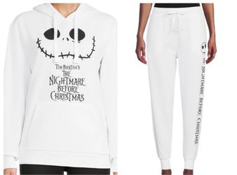 The Nightmare Before Christmas Women's Juniors Graphic Print Hoodie and Joggers Size XL