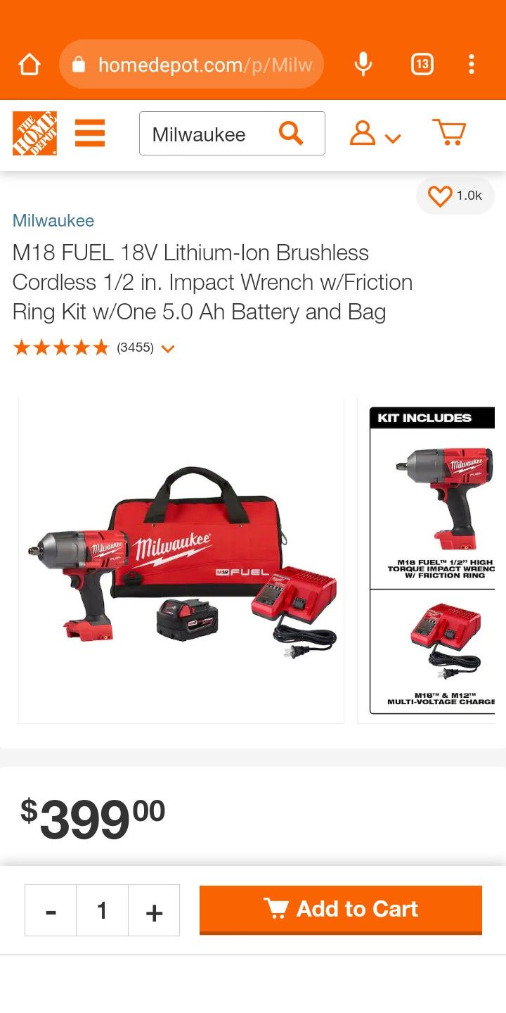BRAND NEW MILWAUKEE M18 FUEL IMPACT WRENCH