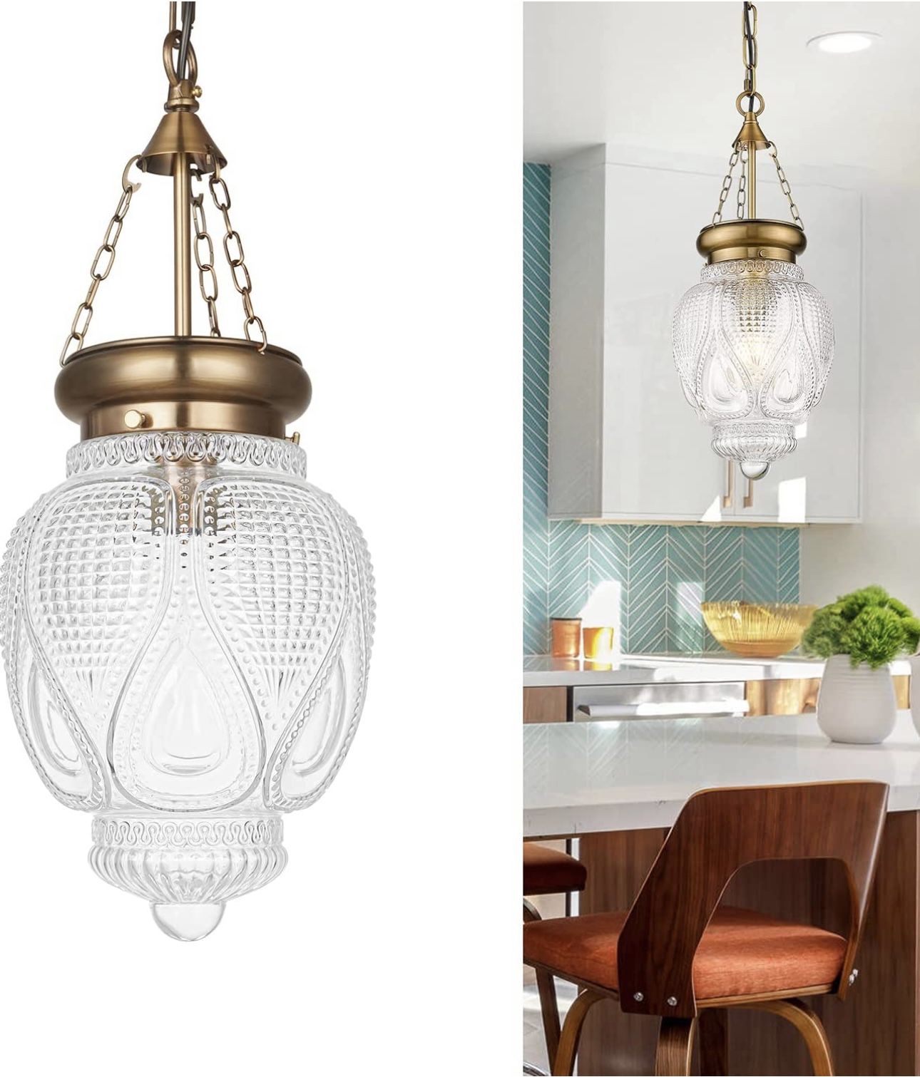 New OIYIO Modern Brass Glass Pendant Light