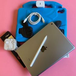Apple IPad 6th Generation (9.7” Retina / Touch ID) 32GB with kids protective case, Pen & Accessories 