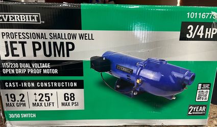 ((BRAND NEW ))Everbilt 3/4 HP Shallow Well Jet Pump