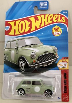 Hot Wheels Austin Mini Cooper S 1:64 Green White Then & Now 2026 Diecast Car