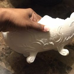 Vintage Pink Milk Glass Dish Pedestal Feet