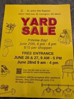 Saint John the Baptist Yard Sale
