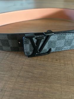 NOT FIRM ON PRICE Louis Vuitton Black Damier Graphite LV Initiales Belt