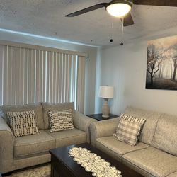 Living Room Furniture Set (couch, Love Seat, Tables) 