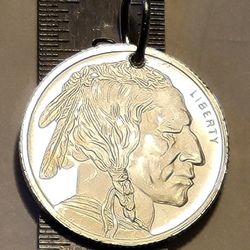 999 Fine Silver Buffalo Pendant 