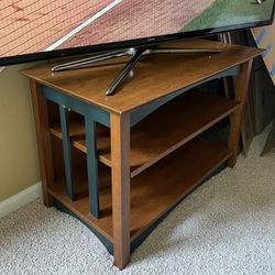 Wooden TV stand//bookcase