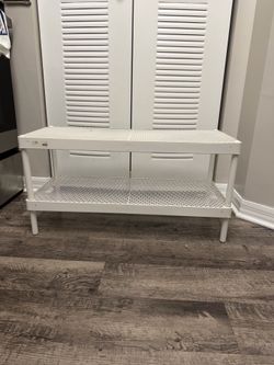White 2-tier storage shelf