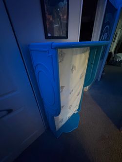 blue toddler bed