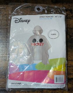 Disney Mickey Mouse Adult Vinyl Rain Poncho NEW