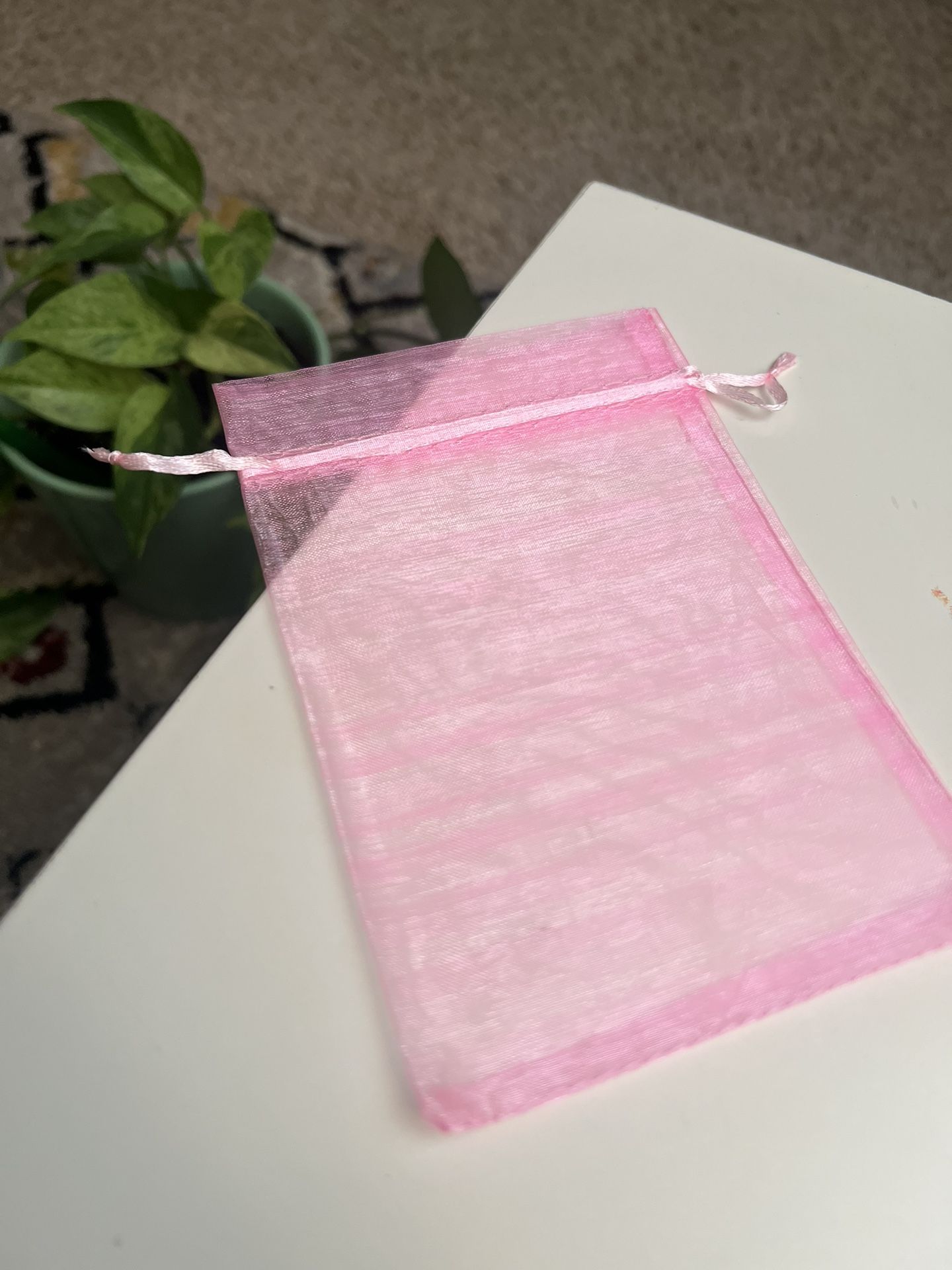 Pack of 100 Pink Sheer Organza Bags