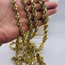 14K Full Size Diamond Cut Rope Chain. 10mm-16mm Brand New.