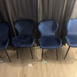 4 velvet dining chairs