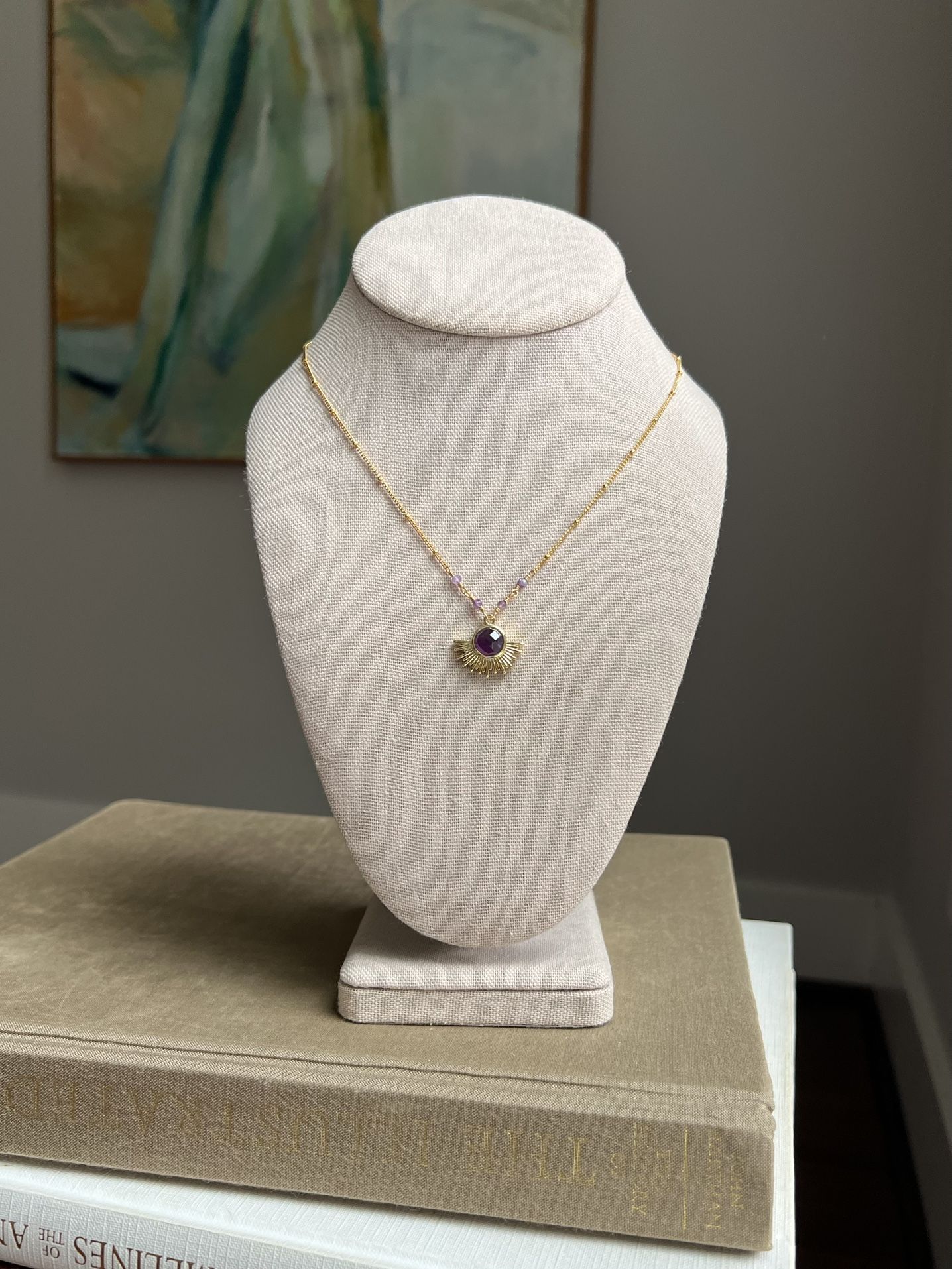 Amethyst Sun Necklace ( firm on price )