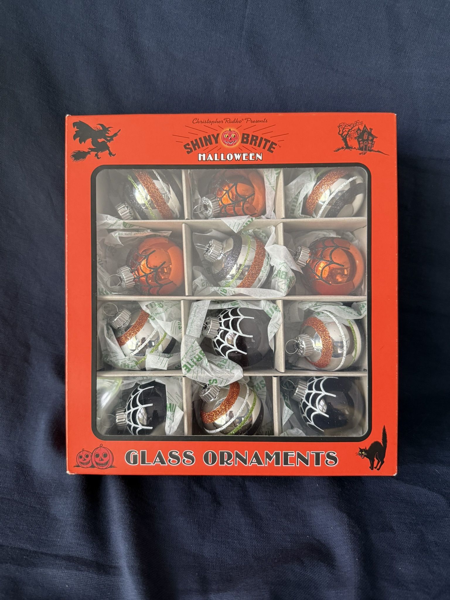 Christopher Radko Shiny Brite Halloween Glass Ornaments NEW