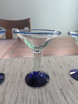 Mexican margarita/martini glasses and pitcher