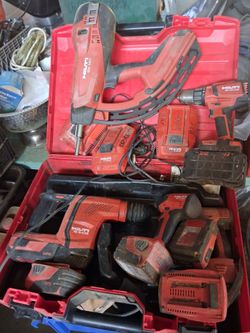 Hilti Power Tool Lot with Cases and Batteries
