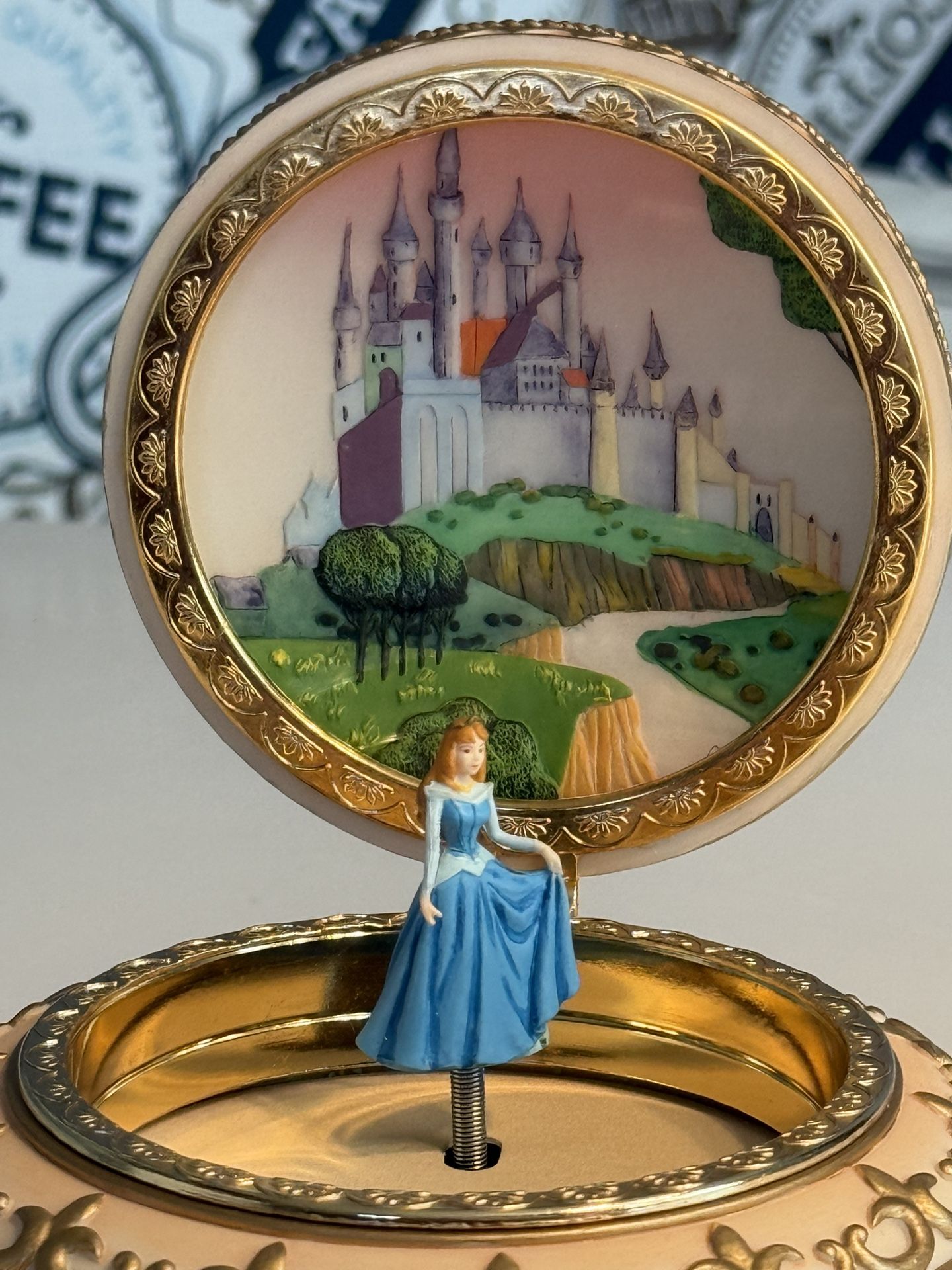 Disney Rare Sleeping Beauty Porcelain Musical Trinket Jewelry Bix