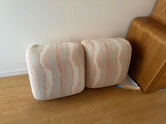 FREE wood credenza and seating ottomans